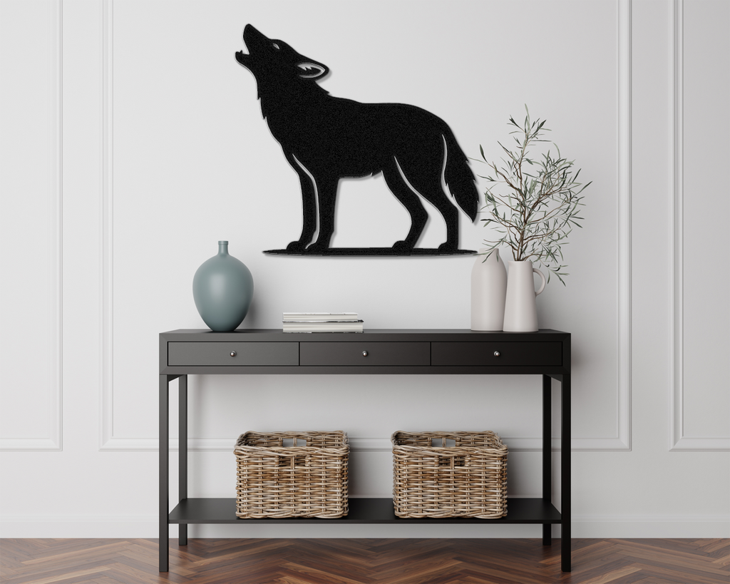 Howling Coyote Metal Wall Art