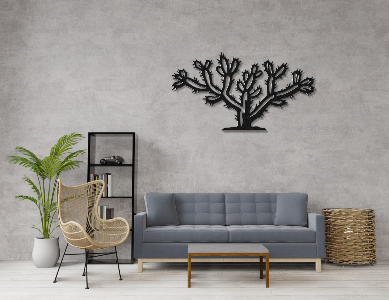 Cholla Cactus Metal Wall Art