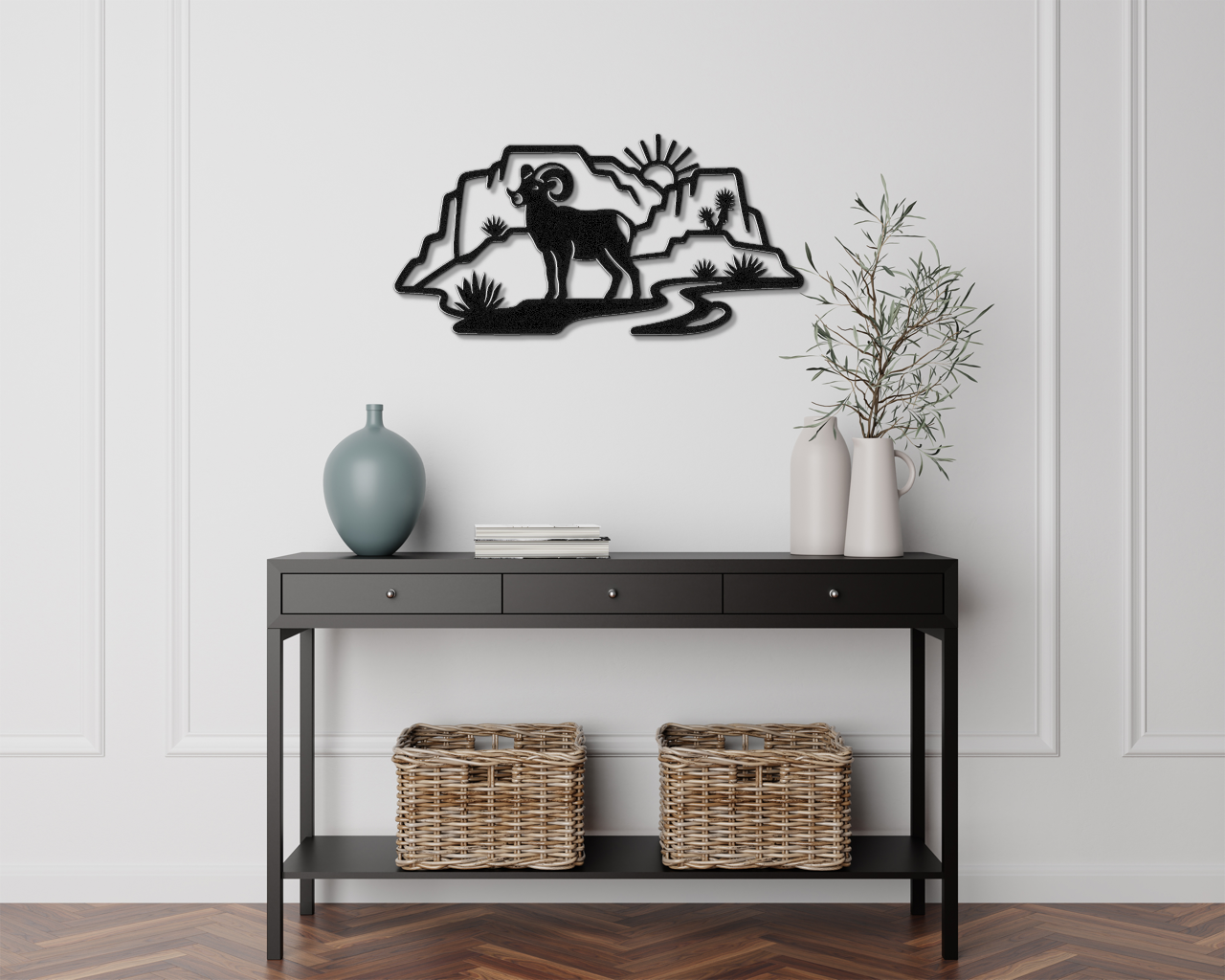 Joshua Tree Bighorn Sheep Metal Wall Art