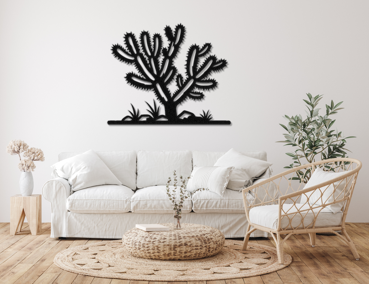 Cholla Cactus Metal Wall Art