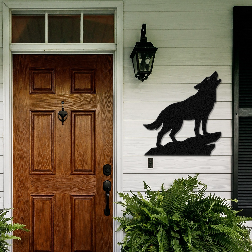 Howling Coyote Metal Wall Art