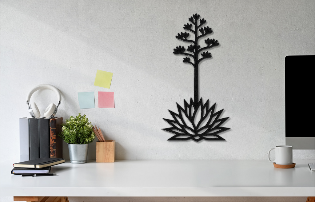 Blooming Agave Metal Wall Art