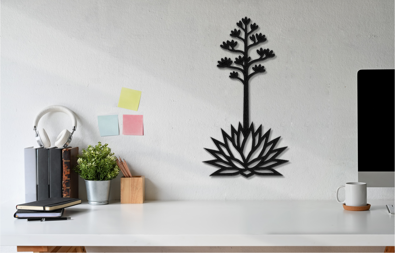 Blooming Agave Metal Wall Art