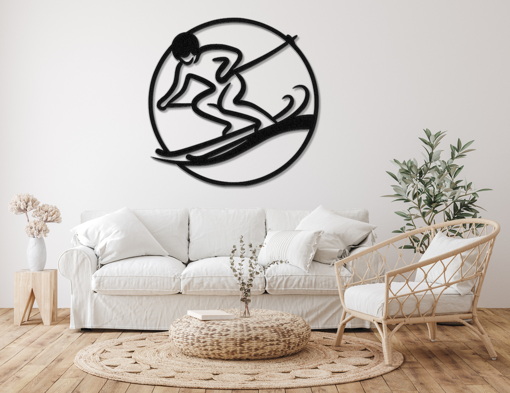 Skiing Metal Wall Art