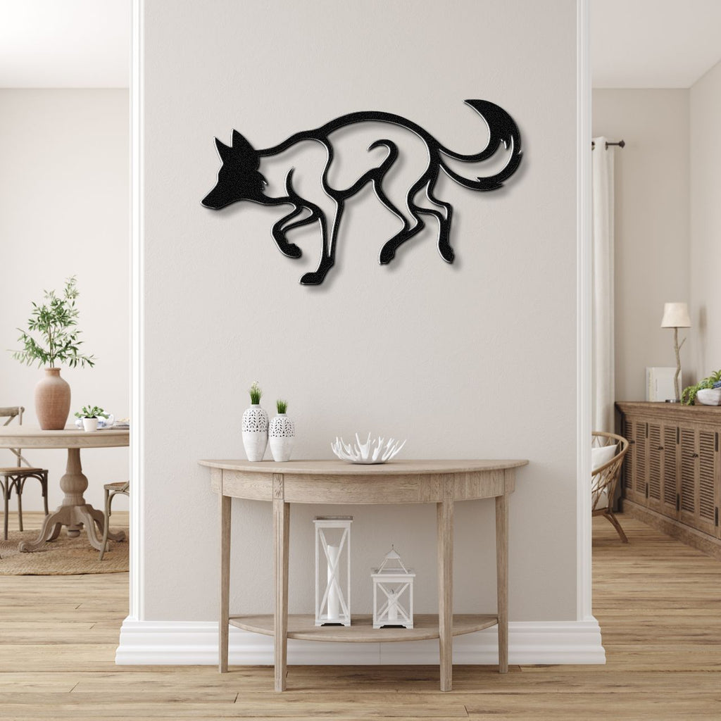 Sneaky Coyote Metal Wall Art