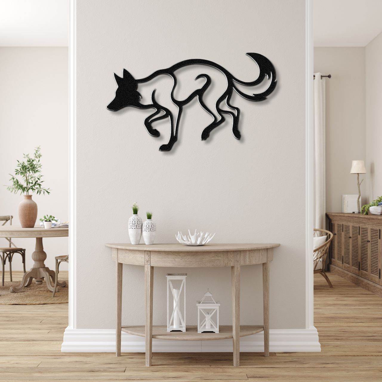Sneaky Coyote Metal Wall Art