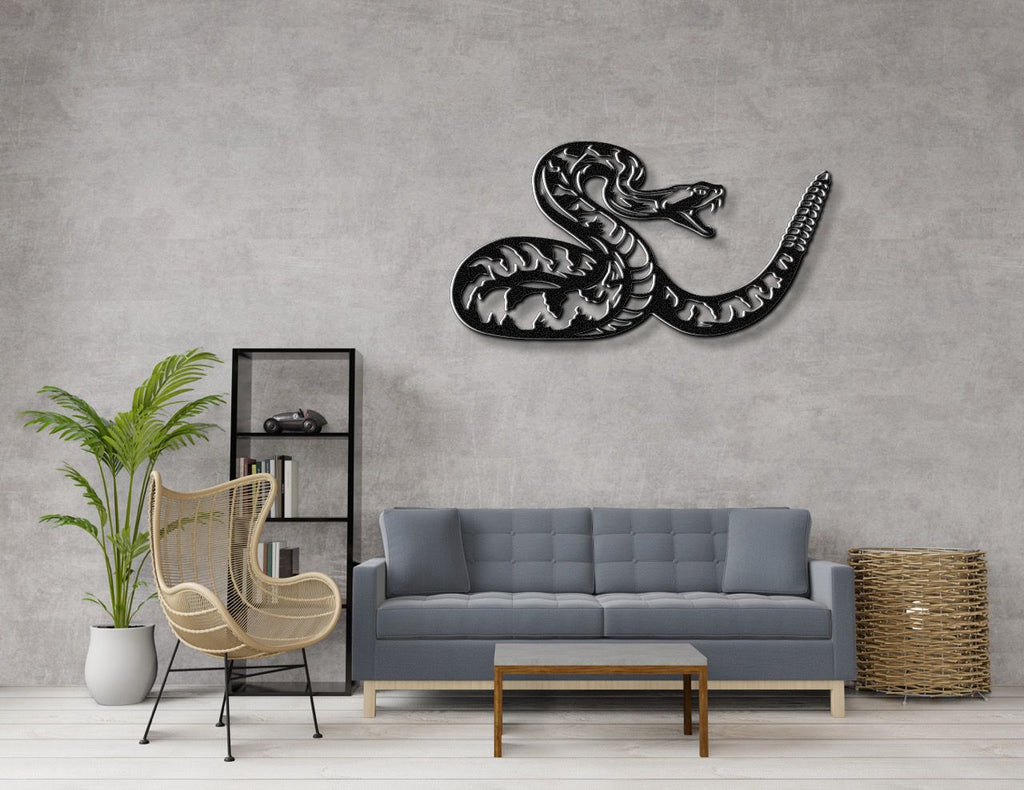 Striking Snake Metal Wall Art