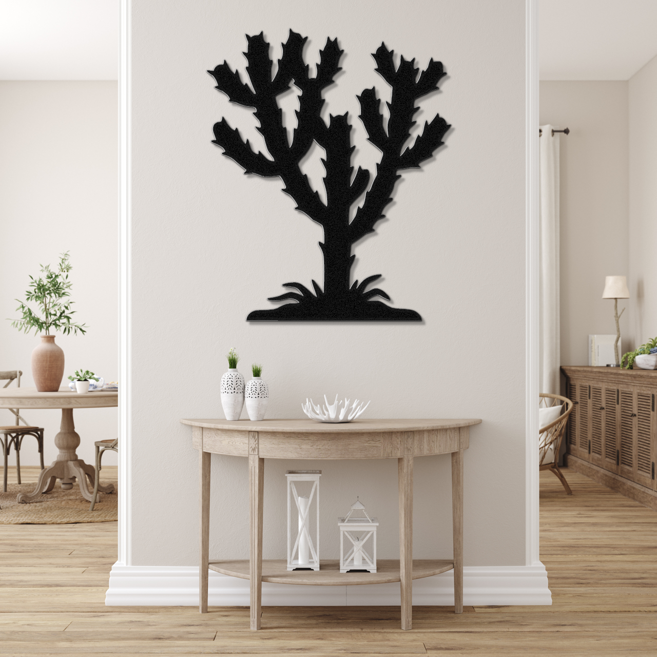 Cholla Cactus Metal Wall Art