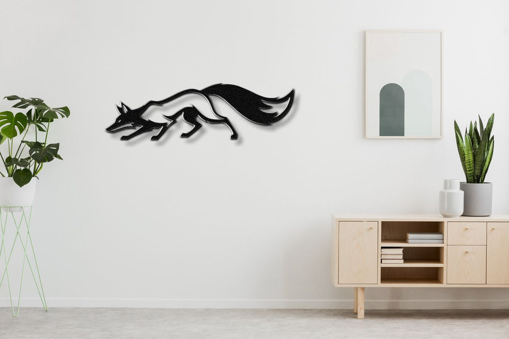 Sneaky Fox Metal Wall Art
