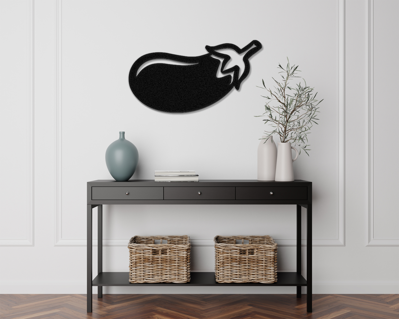 Eggplant Metal Wall Art