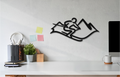 Skier and Mountain Metal Wall Art