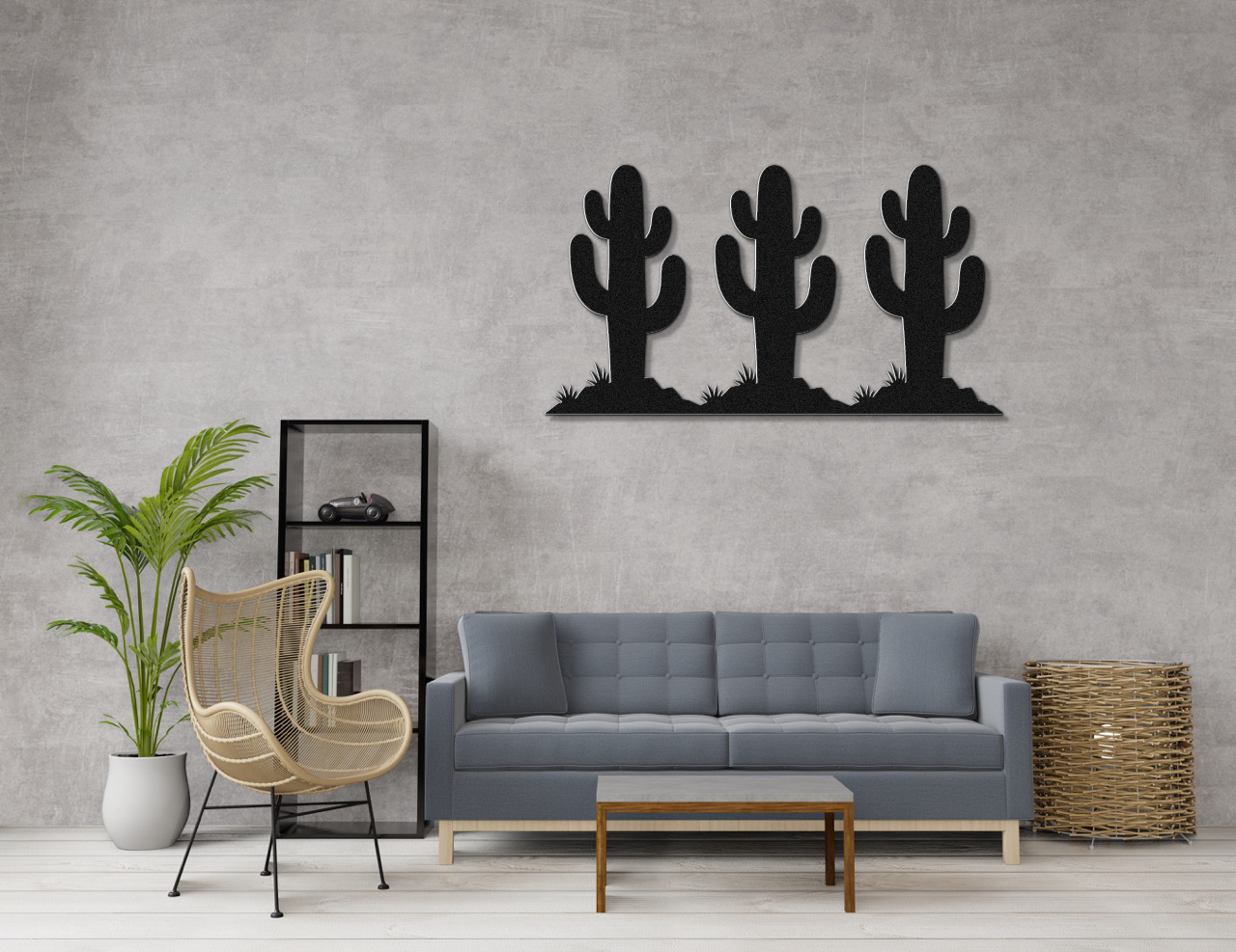 Saguaro Cactus Trio Metal Wall Art