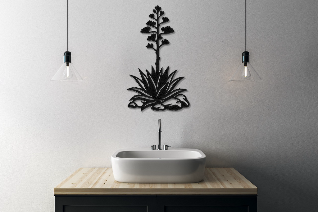 Blooming Agave Metal Wall Art