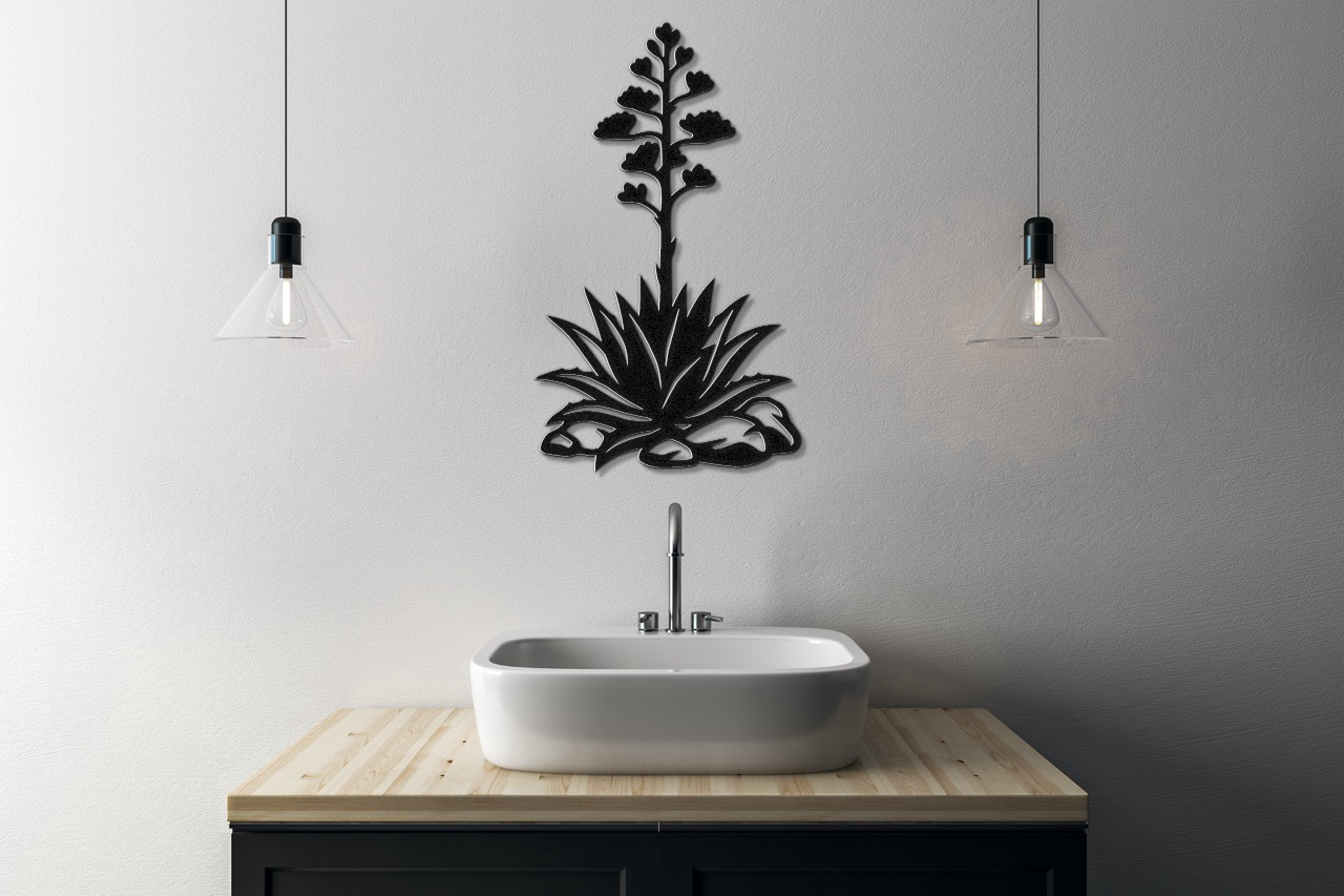 Blooming Agave Metal Wall Art