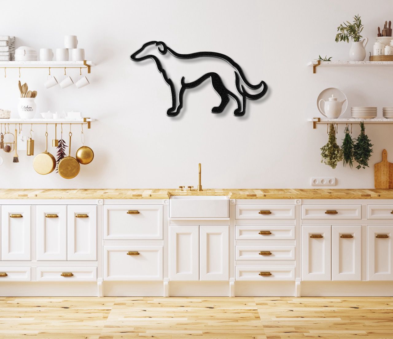 Borzoi Dog Metal Wall Art