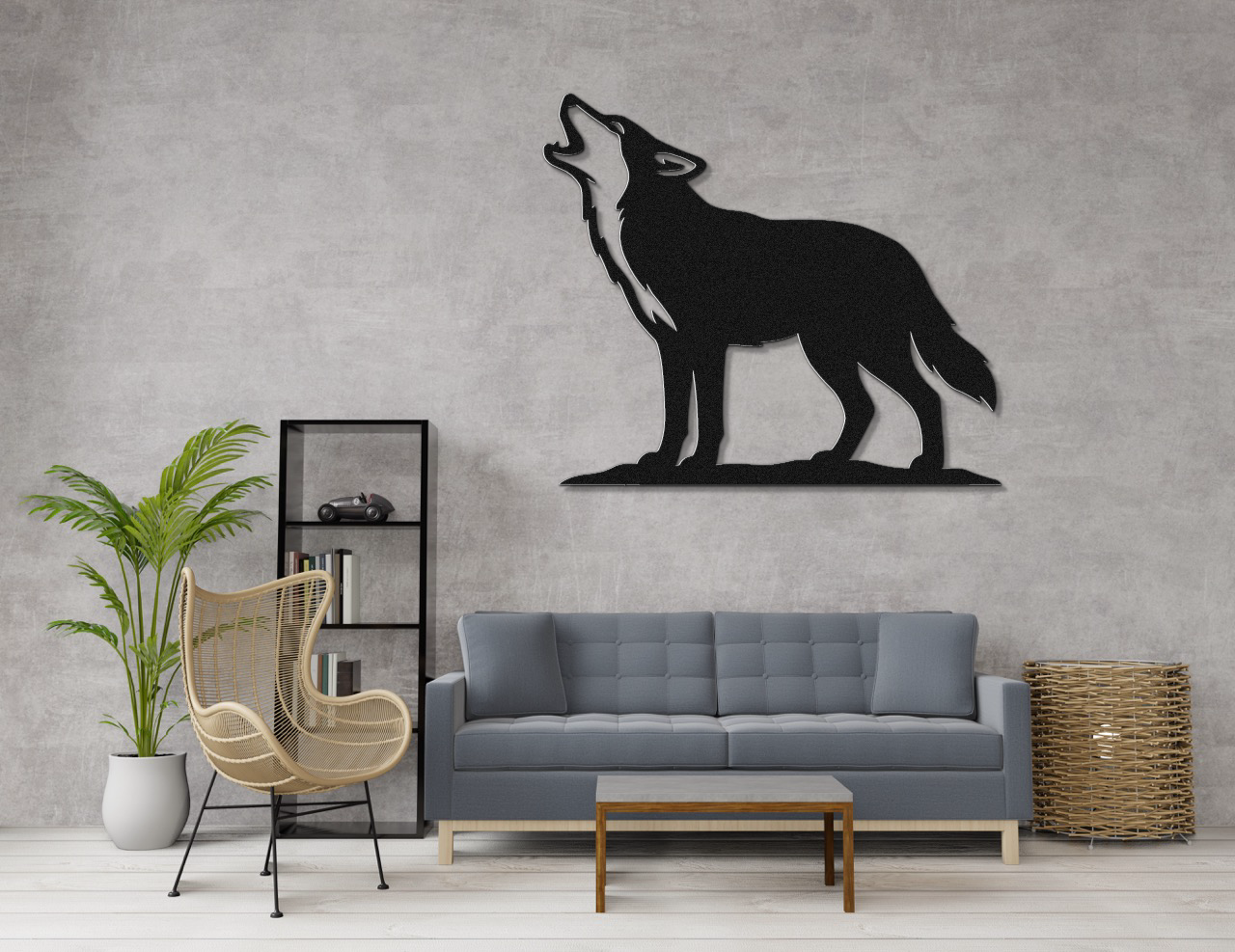 Howling Coyote Metal Wall Art