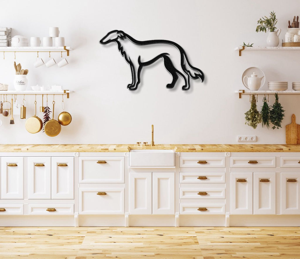 Borzoi Dog Metal Wall Art