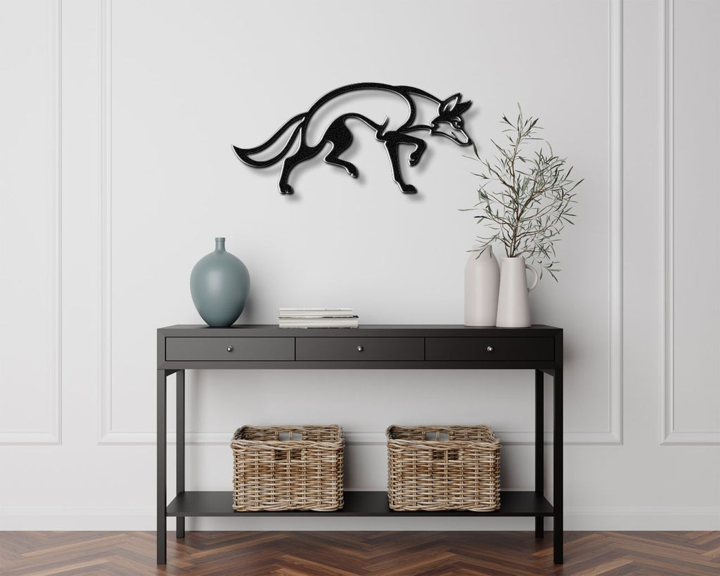 Sneaky Coyote Metal Wall Art