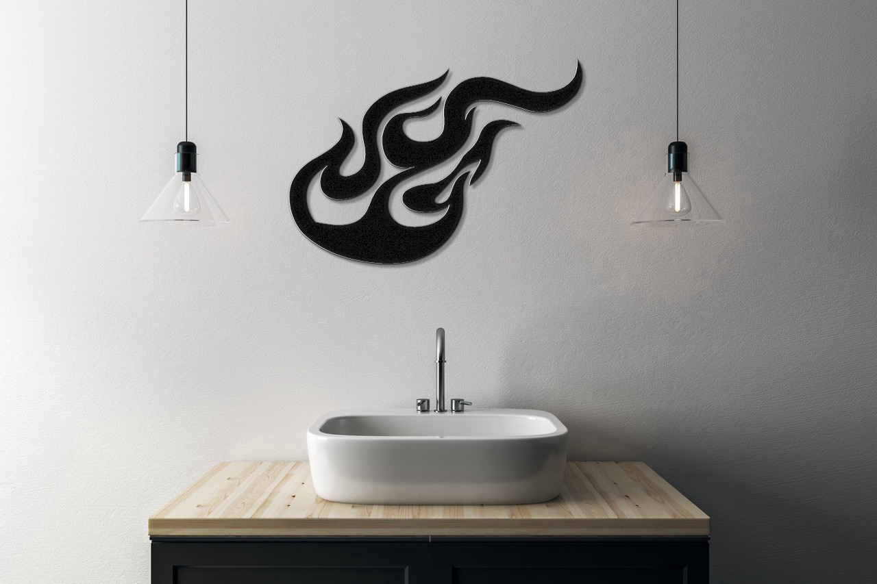 Abstract Fire Metal Wall Art