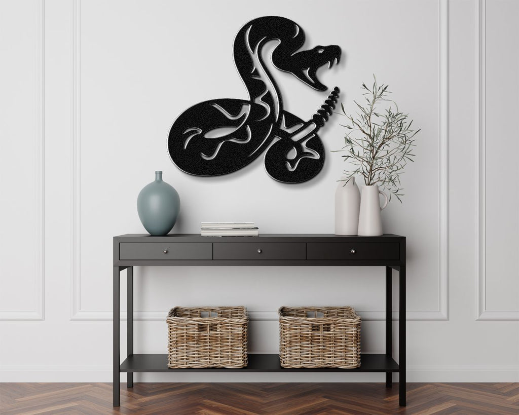 Striking Snake Metal Wall Art