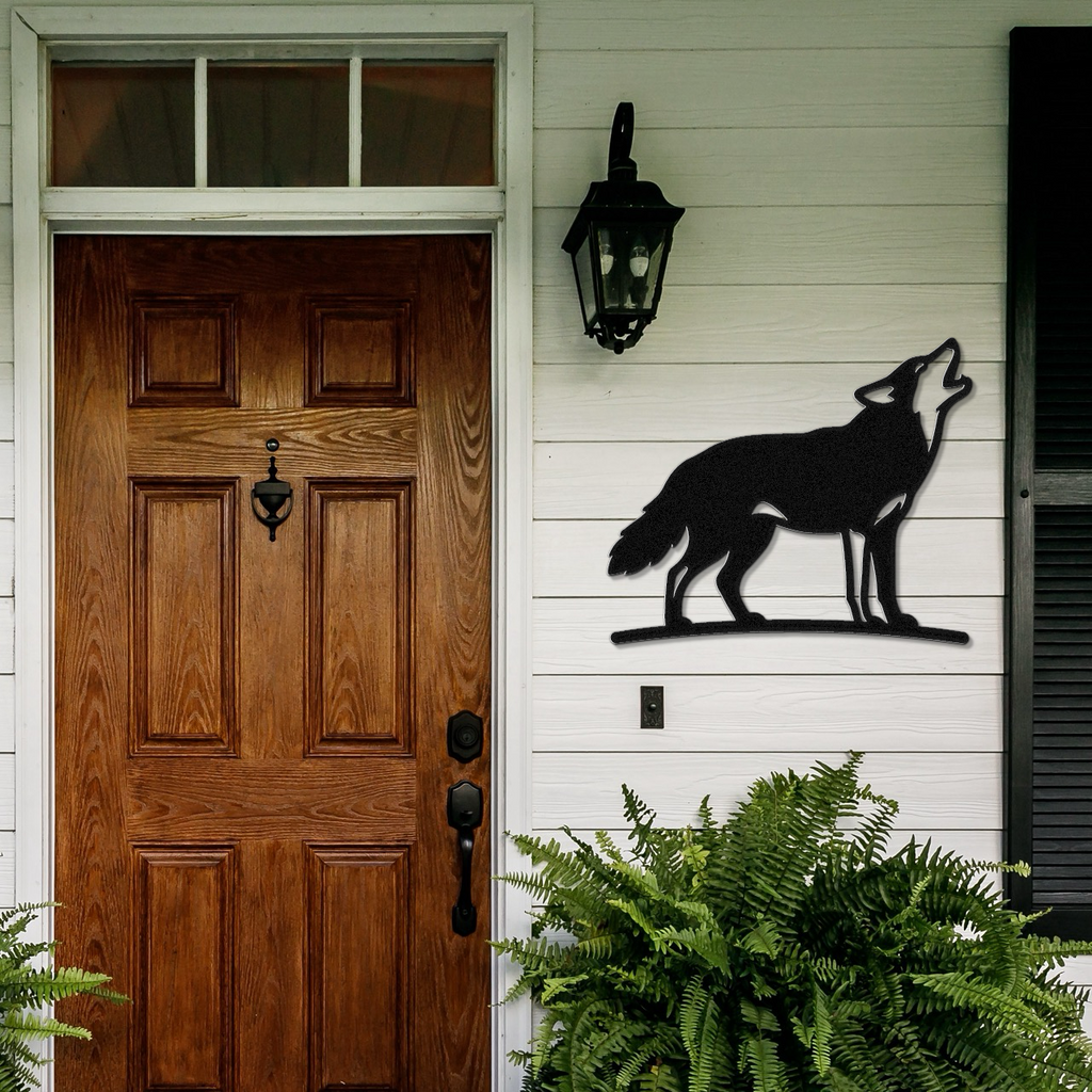 Howling Coyote Metal Wall Art