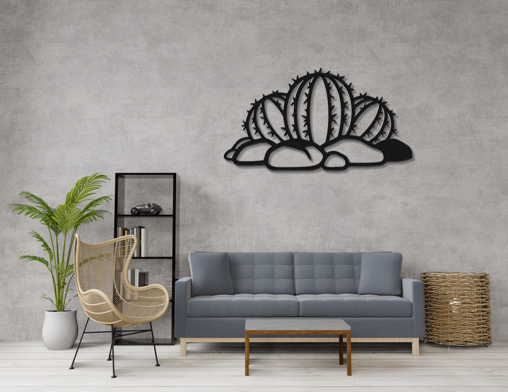 Barrel Cactus Metal Wall Art