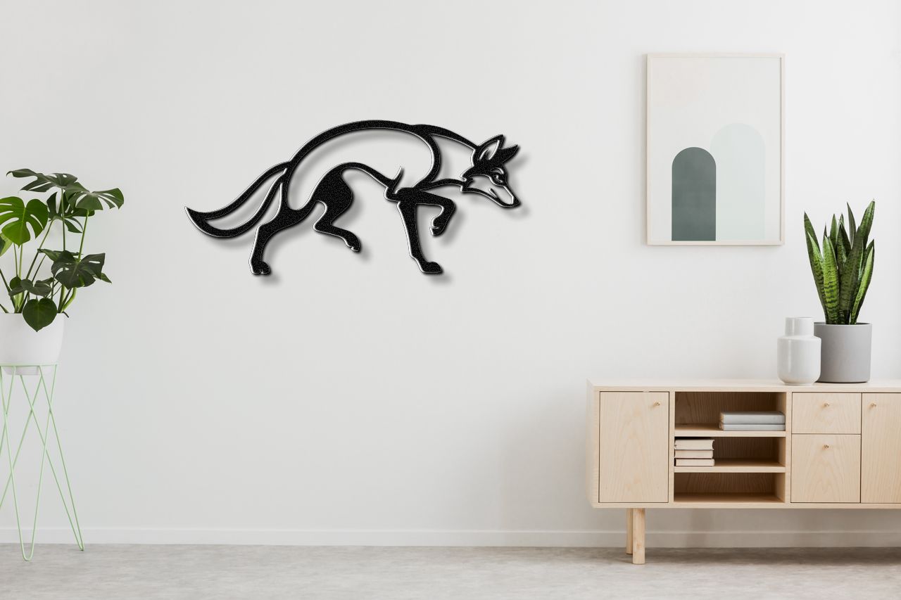 Sneaky Coyote Metal Wall Art