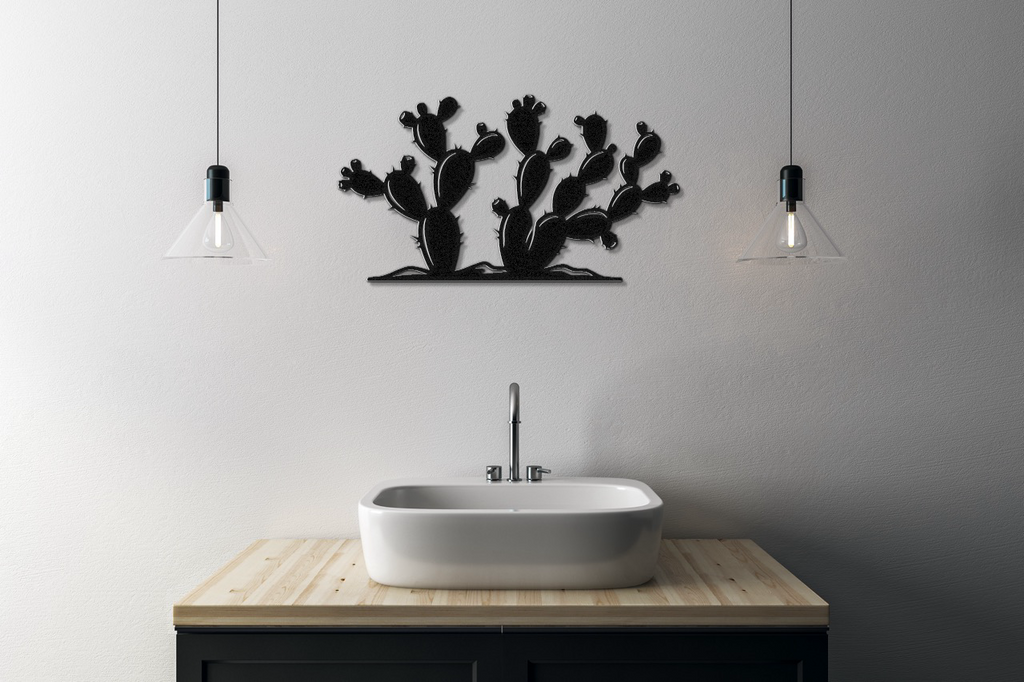 Prickly Pear Cactus Metal Wall Art