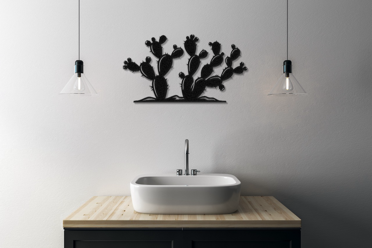 Prickly Pear Cactus Metal Wall Art