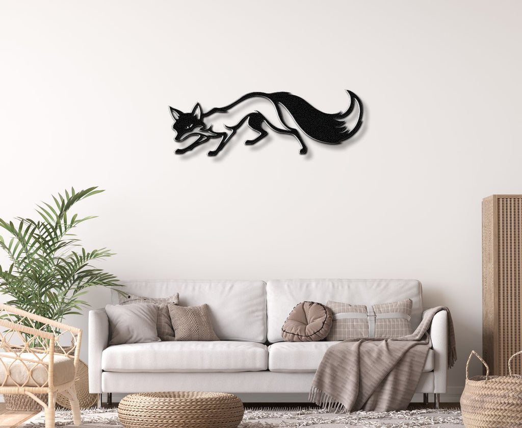 Sneaky Fox Metal Wall Art