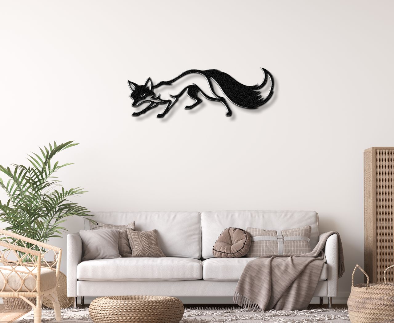 Sneaky Fox Metal Wall Art