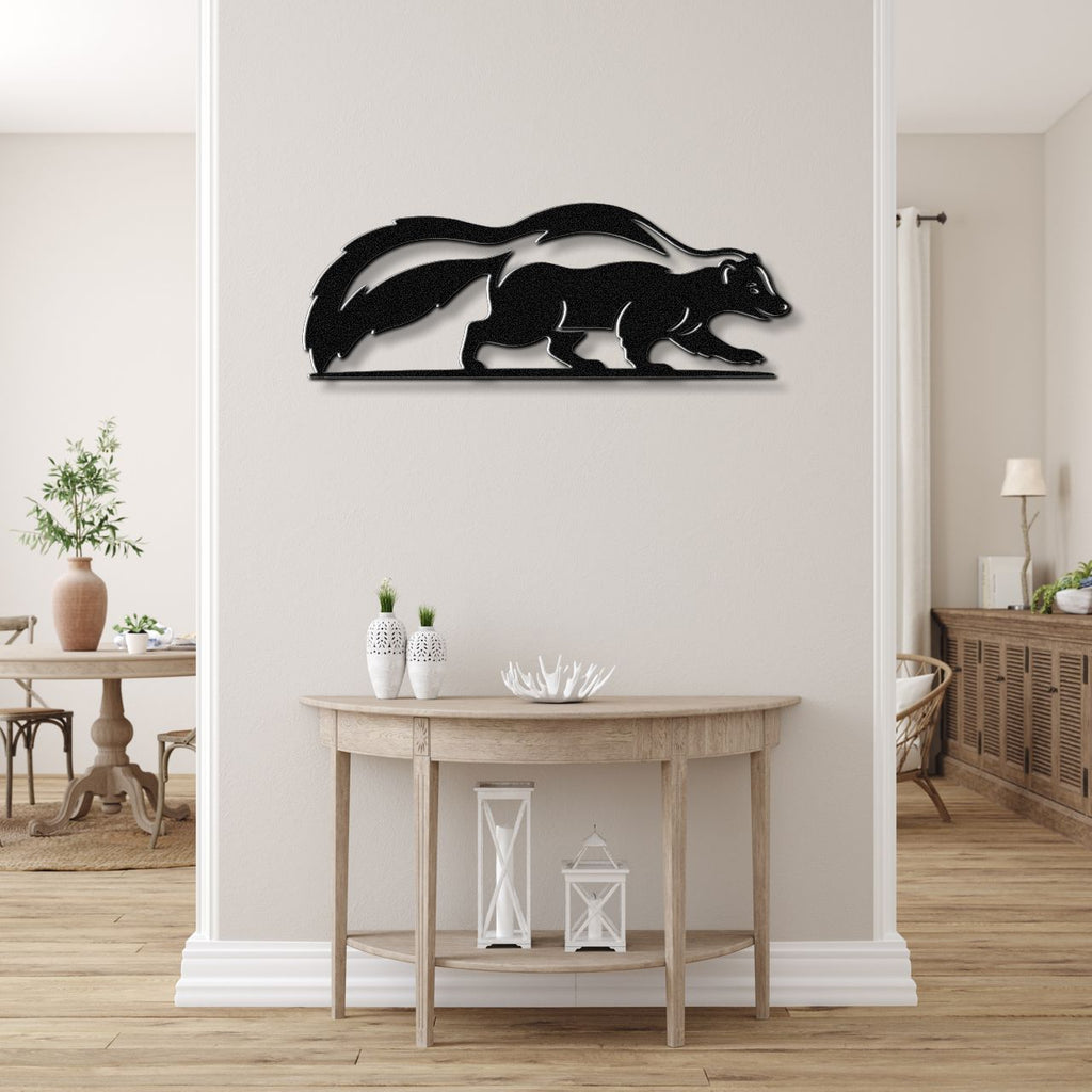 Sneaky Skunk Metal Wall Art