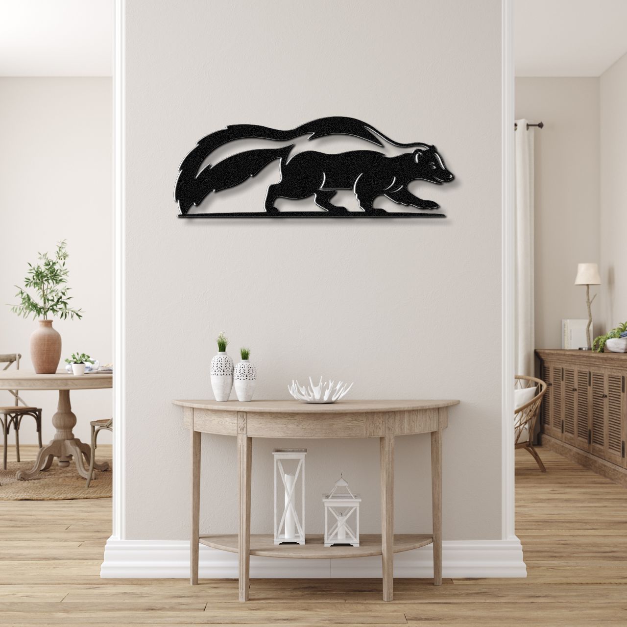 Sneaky Skunk Metal Wall Art