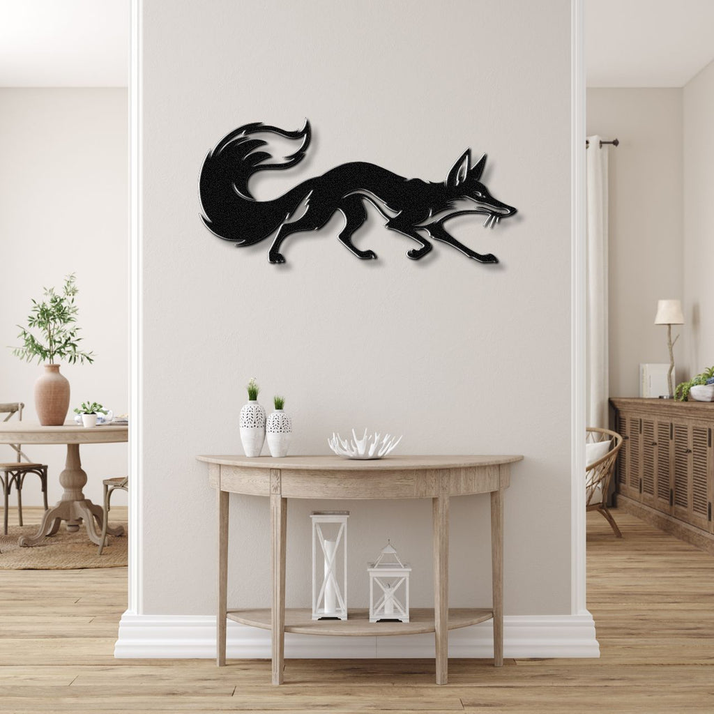 Sneaky Fox Metal Wall Art