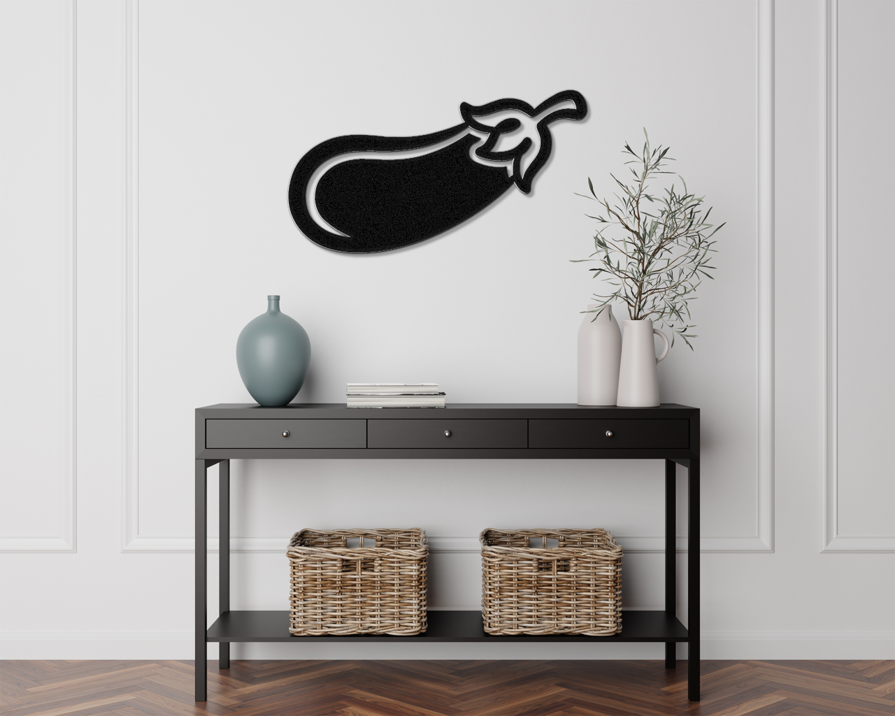 Eggplant Metal Wall Art