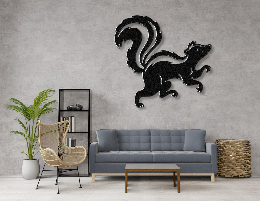 Sneaky Skunk Metal Wall Art