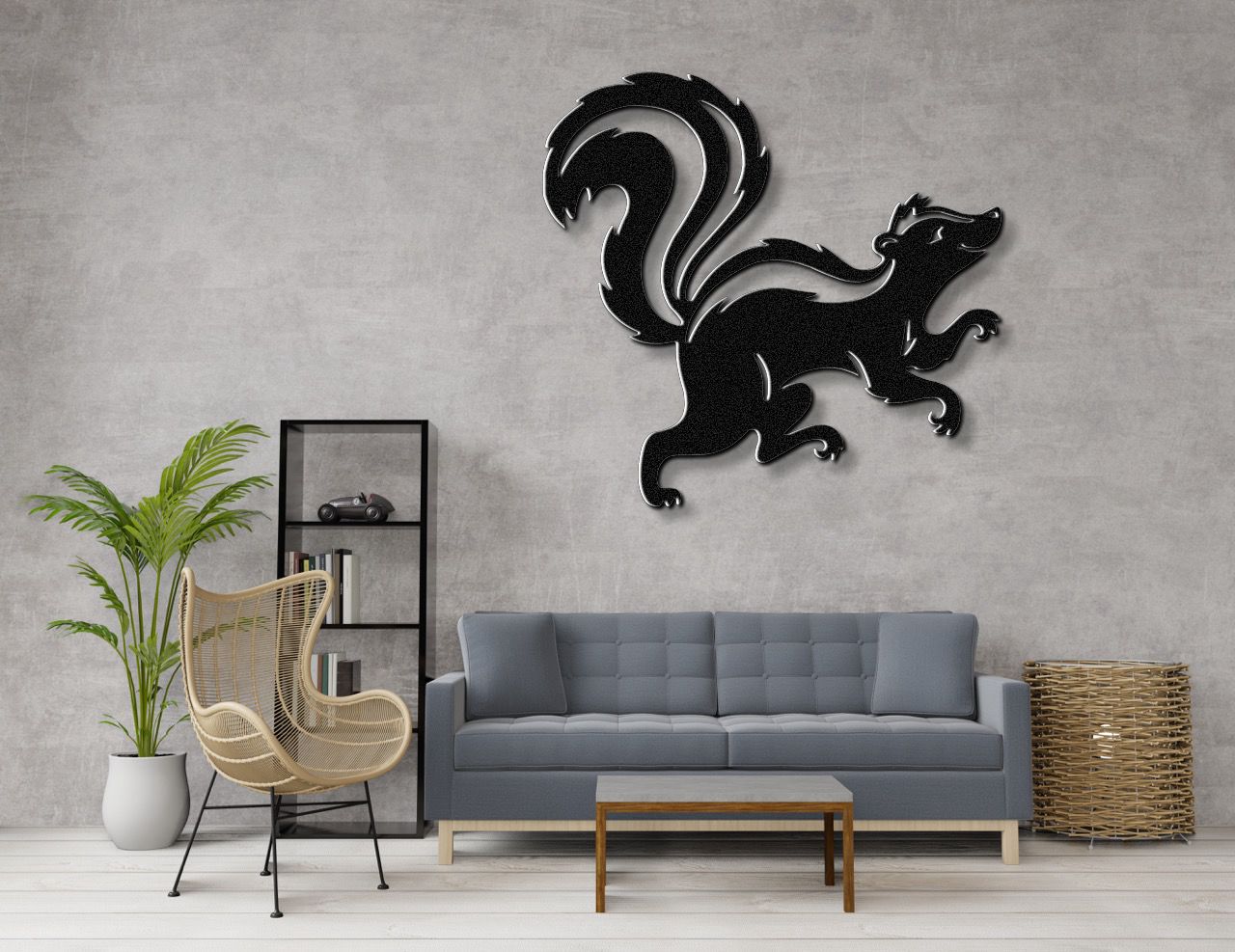 Sneaky Skunk Metal Wall Art