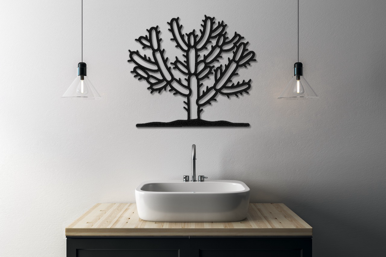 Cholla Cactus Metal Wall Art