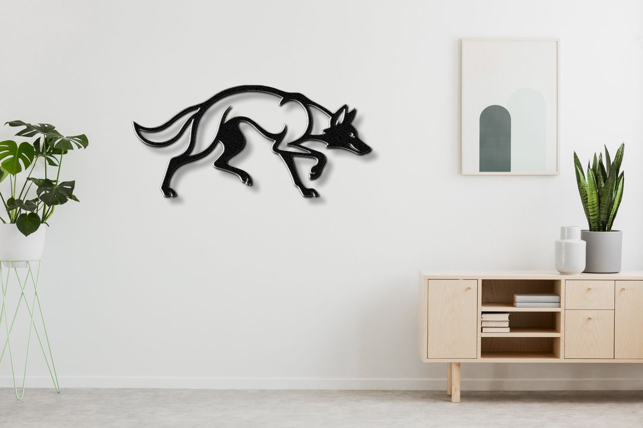 Sneaky Coyote Metal Wall Art
