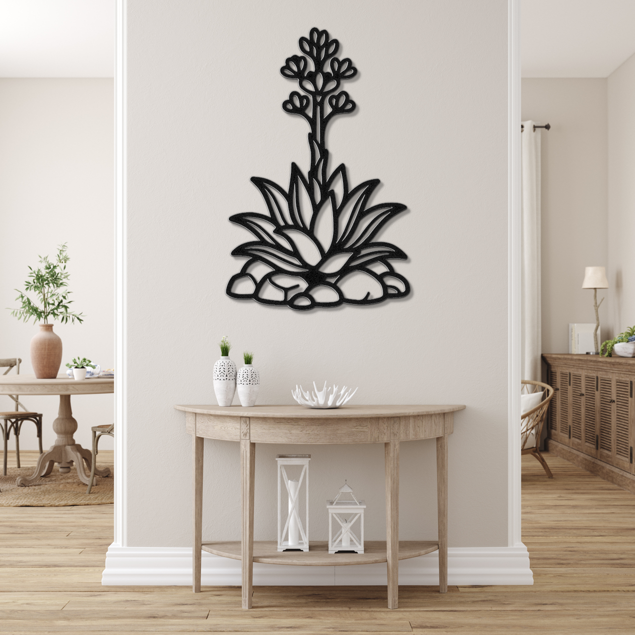 Blooming Agave Metal Wall Art