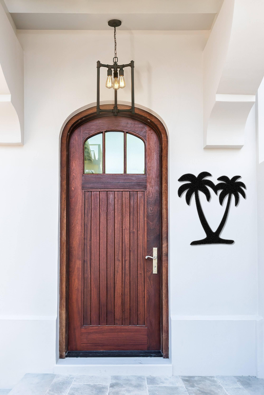 Twin Palm Tree Metal Wall Art