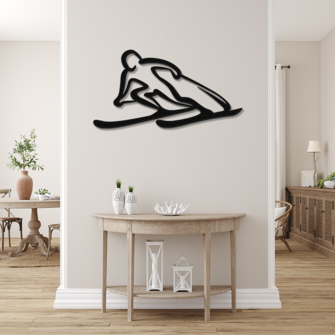 Skiing Metal Wall Art