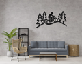 Cycling in the Pines Metal Wall Art