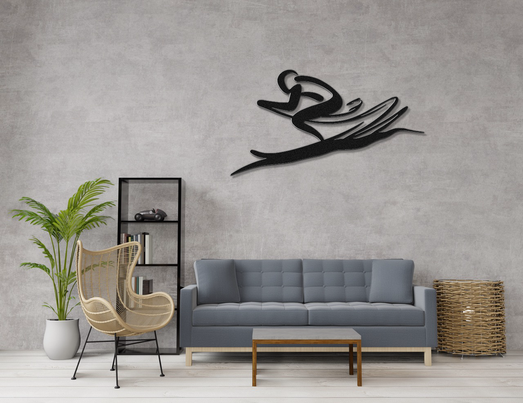 Skiing Metal Wall Art