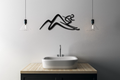 Skier and Mountain Metal Wall Art