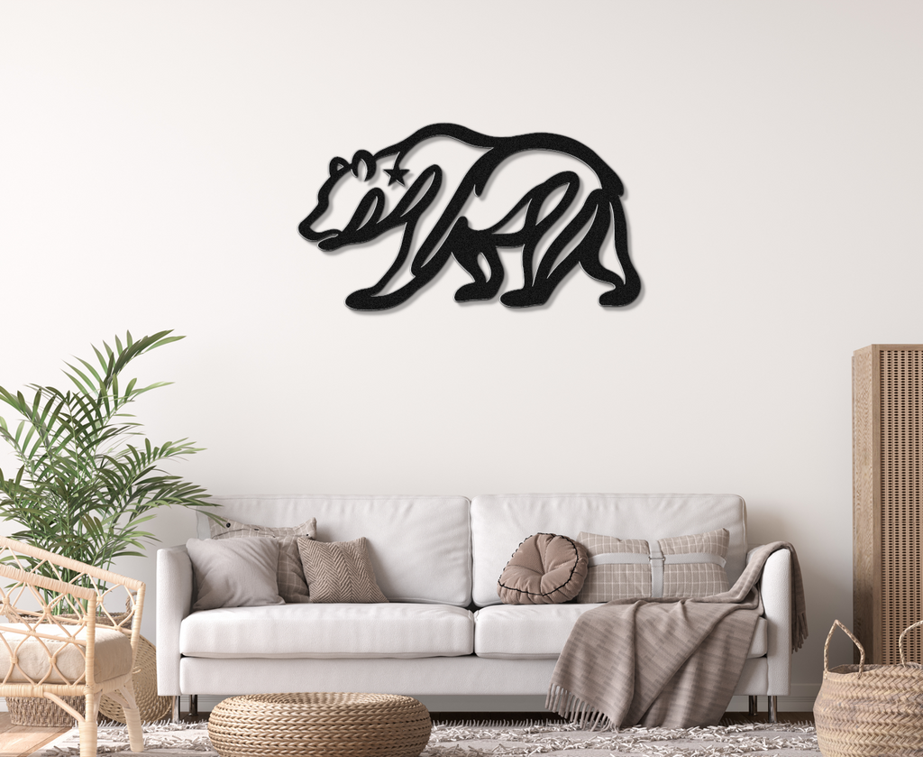 California Bear Metal Wall Art