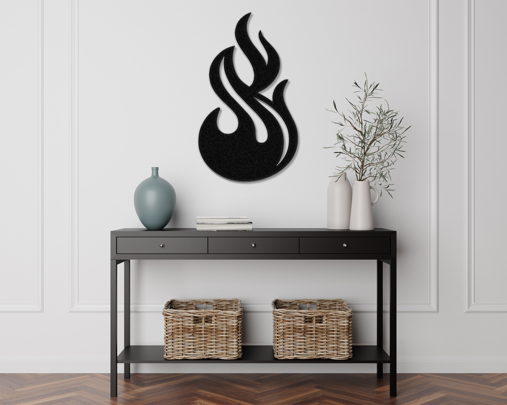 Abstract Fire Metal Wall Art