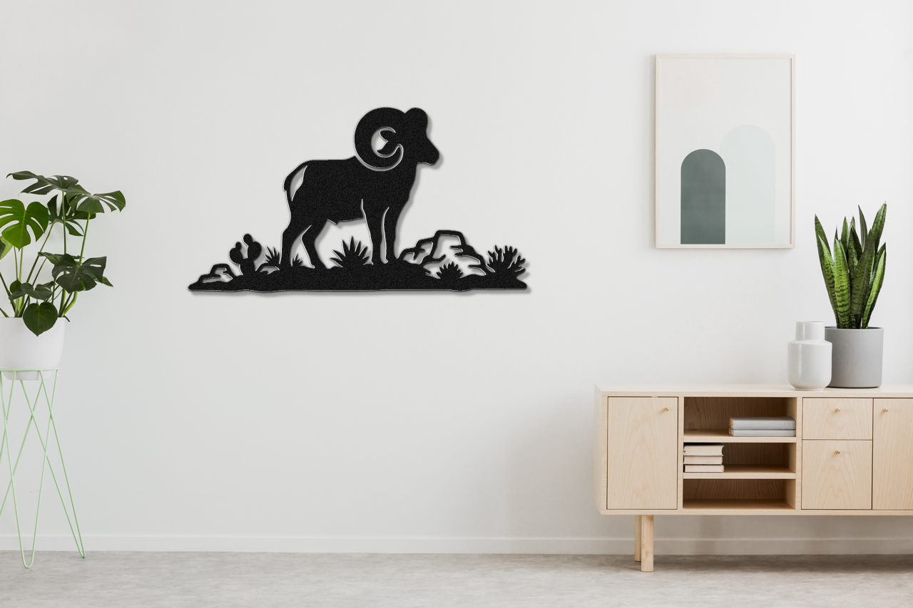 Desert Bighorn Sheep Metal Wall Art