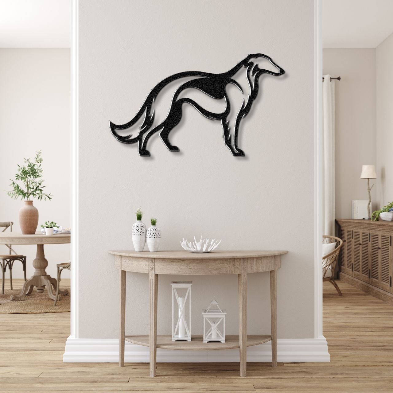 Borzoi Dog Metal Wall Art