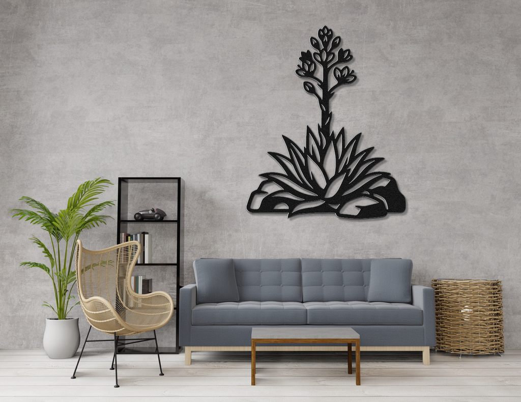 Blooming Agave Metal Wall Art